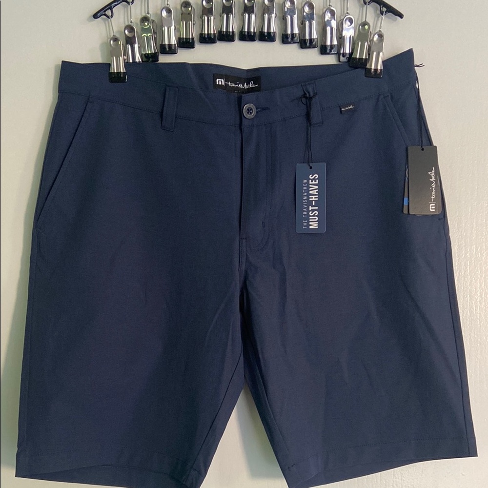 Travis Mathew Blue Flat Front Shorts